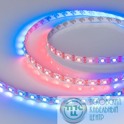 Лента светодиодная SPI-B60-10mm 12V RGB-PX1-RAM 9.3Вт/м IP20 5060 бегущий огонь (уп.5м) Arlight 033437