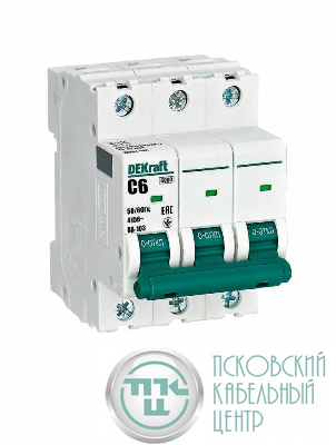 Выключатель автоматический модульный 3п C 6А 6кА ВА-103 DEKraft 12301DEK