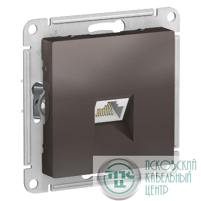 Розетка компьютерная AtlasDesign RJ45 кат.5E механизм мокко SE ATN000683