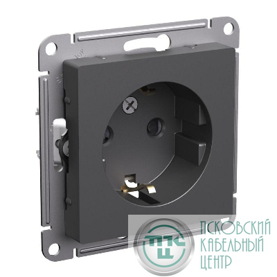 Розетка AtlasDesign 16А с заземл. защ. шторки механизм базальт SE ATN001445