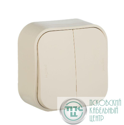 Выключатель 2-кл. ОП Quteo 10А IP20 10AX сл. кость IEK 782232