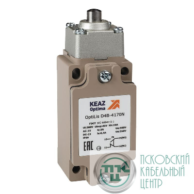 Выключатель концевой OptiLiS D4B-4170N толкатель метал. EN 50041 XCKJ161H29 КЭАЗ 365332