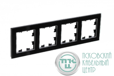 Рамка 4-м AtlasDesign Nature стекло черн. SE ATN321004