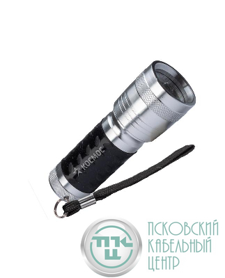 Фонарь ручной 1ВтLED 3xAAА корпус алюминий ремешок ручной КОСМОС KOS109B