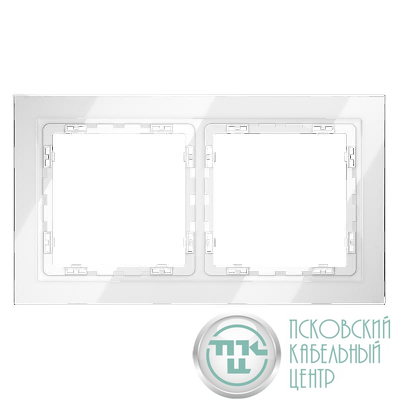 Рамка 2-м S70 стеклян. бел. Voltum VLS110201