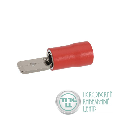 Наконечник-разъем плоский вилка 2.8х0.5 изолированный фланец для кабеля сечением до 1.5кв.мм DKC IFCM-1.5-2.8-5
