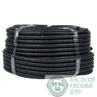 Труба гофрированная ПНД d25мм с протяжкой черн. (уп.75м) Plast PROxima EKF tpnd-25n