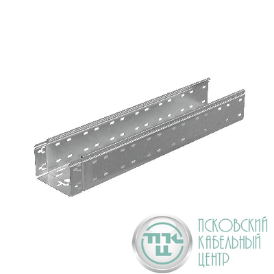 Лоток листовой перфорированный 150х100 L3000 сталь 1.5мм "БЫСТРЫЙ МОНТАЖ ПЛЮС" LPplus100-150-1.5-3000 оцинк. КМ PL0271