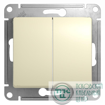 Выключатель 2-кл. СП Glossa 10А IP20 (сх. 5) 10AX механизм беж. SE GSL000251
