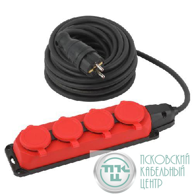 Удлинитель 4х10м с заземл. IP44 КГ 3х1.5 каучук UK-4e-3x1.5-10m-IP44(KG) Эра Б0057586