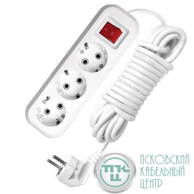 Удлинитель 3х3м с заземл. 13А IP20 S-303 ПВС 3х1 с выкл. UNIVersal 9631986