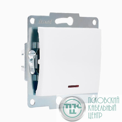 Механизм выкл. 1-кл. СП KARINA 10А IP20 с подсветкой бел. Lezard 707-0288-111