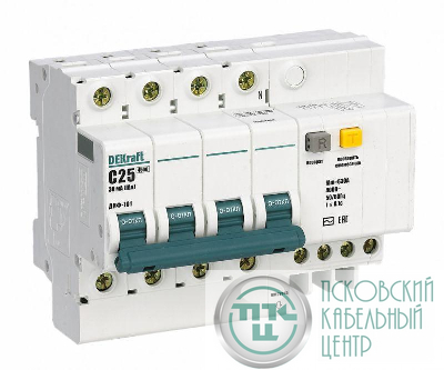 Выключатель автоматический дифференциального тока 3п C 16А 30мА тип AC ДИФ-101 со встроен. защитой от сверхтоков DEKraft 15052DEK