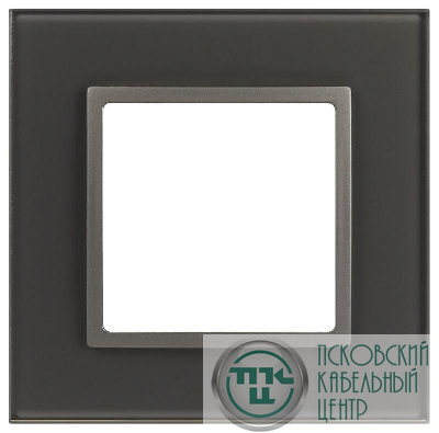 Рамка 1-м Elegance 14-5101-16 для розеток и выключателей стекло титан Эра Б0065833