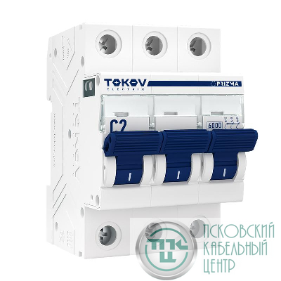 Выключатель автоматический модульный 3п C 2А 6кА PRIZMA TOKOV ELECTRIC TKE-PZ60-MCBI-3-2-C