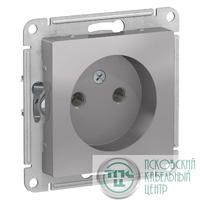 Розетка 1-м СП AtlasDesign 16А IP20 без заземл. без защ. шторок механизм алюм. SE ATN000341
