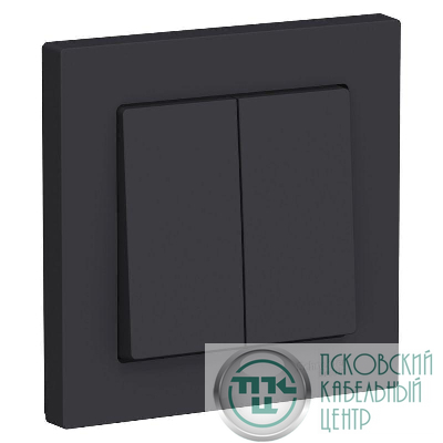 Выключатель 2-кл. СП AtlasDesign 10А IP20 (сх. 5) 10AX в сборе карбон SE ATN001052