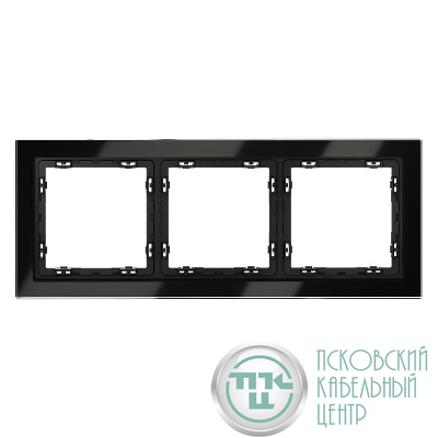Рамка 3-м S70 стеклян. черн. Voltum VLS110308
