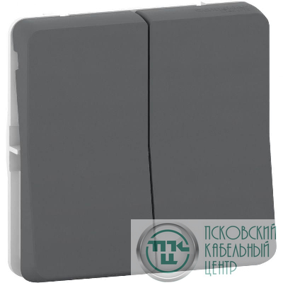 Механизм переключателя 2-кл. СП Mureva Styl 10А IP55 (сх. 6+6) антрацит SchE MUR35019