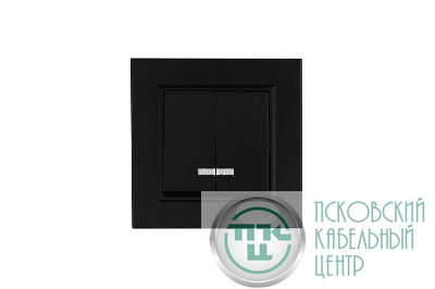 Выключатель двухклавишный с подстветкой Karea черн. Makel 56054023