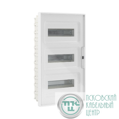 Щиток встраиваемый Фрейм (FRAME) ЩРв-п-36 36мод. с прозр. дверцей с 4 шинами PEN (2шт на 8 отверст. и 2шт на 10 отверст.) бел. DKC F36B1WT