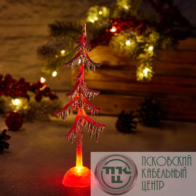 Фигура светодиодная "Елочка" 25см 1LED 1.5Вт IP20 на подставке элементы питания 3хAG13(LR44) (в компл.) Neon-Night 513-032