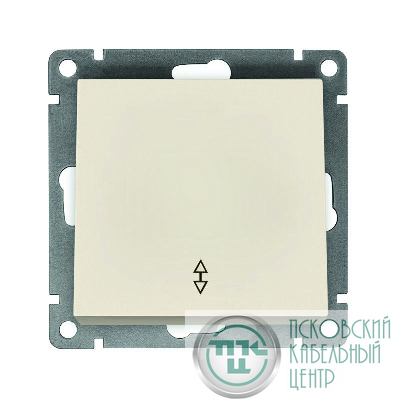 Переключатель проходной 1-кл. СП Афина 10А IP20 механизм сл. кость (ivory) Universal A0025-I