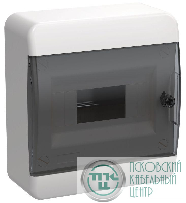 Корпус ЩРН-П-8 TEKFOR IP41 черн. прозр. дверь пластик. IEK TF5-KP12-N-08-41-K01-K03