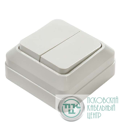 Выключатель 2-кл. ОП Bolleto 10А IP20 7023 бел. ASD / IN HOME 4680005959761