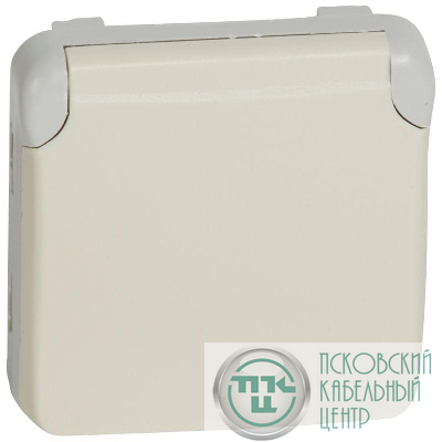 Механизм розетки 1-м СП Plexo с защ. крышкой с заземл. IP55 бел. Leg 069639