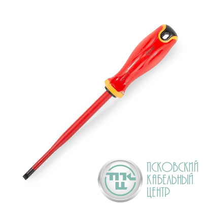 Отвертка диэлектрическая шлицевая 6.5х150 СЛИМ КВТ 103005
