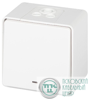Выключатель Эксперт 11-1502-01 с подсветкой IP55 10АХ-250В ОУ бел. Эра Б0063305
