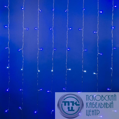 Занавес LED с эффектом мерцания ULD-C3020-240/TTK BLUE-WHITE IP44 3х2м соед. 240 диодов бел. и син. провод прозр. Uniel UL-00007214