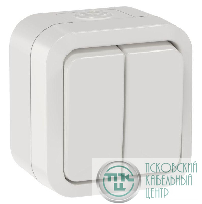 Выключатель 2-кл. ОП TORS 10А IP55 TS305 бел. IEK TS-V20-0-10-55-K01