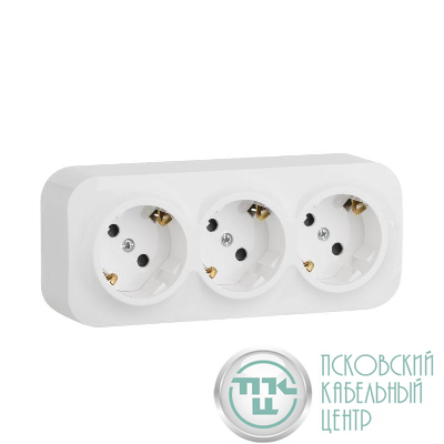 Розетка 3-м ОП Quteo 16А защ. шторки с заземл. бел. Leg 782218