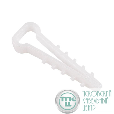 Дюбель-хомут 5-10 для плоского кабеля бел. (уп.100шт) Rexant 07-4610
