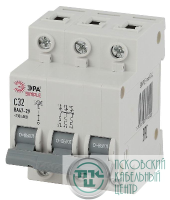Выключатель автоматический модульный 3п C 32А 4.5кА ВА 47-29 SIMPLE-mod-24 ЭРА Б0039241