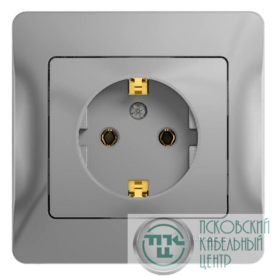 Розетка 1-м СП Glossa 16А IP20 с заземл. в сборе алюм. SE GSL000342