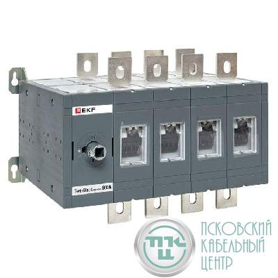 Рубильник 4п 800А реверсивный без рукоятки управления TwinBlock EKF tb-s-800-4p-rev