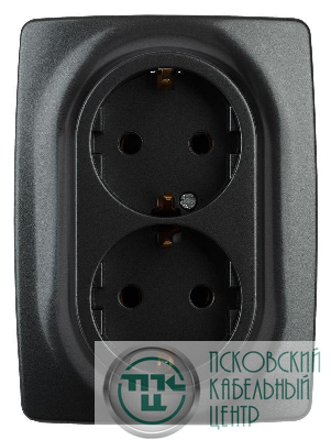 Розетка 2-м СП Эра12 12-2106-05 16А IP20 16AX 250В 2х2P+E Schuko антрацит Эра Б0031232