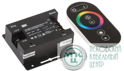Контроллер с ПДУ радио RGB 3 канала PRO 5050 12В 6А 216Вт черн. IEK LSC1-RGB-216-RF-20-12-B