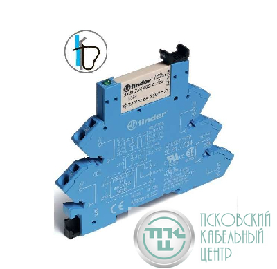 Реле модульное интерфейсное 1 перек. контакт 6А 250В 240В AC/DC FINDER 386102400060