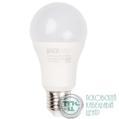 Лампа светодиодная низковольтная PLED-A60 MO 20Вт 6500К холод. бел. E27 12-48В AC/DC Pro JazzWay 5050655