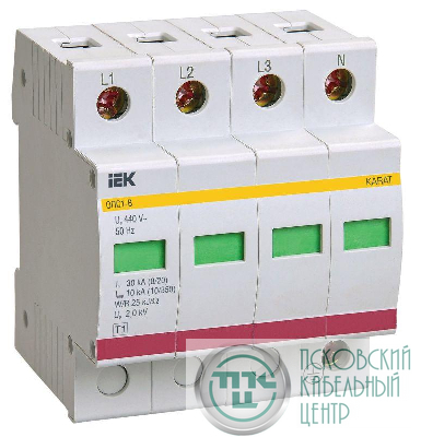 Ограничитель перенапряжения ОПС1-B 4P KARAT IEK MOP20-4-B