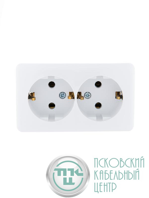 Розетка 2-м ОП Viola с заземл. бел. LEZARD 751-0200-127