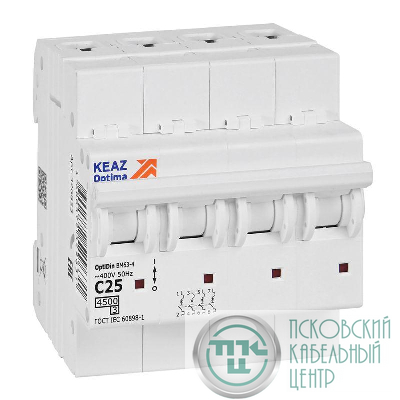 Выключатель автоматический модульный OptiDin BM63-4C25-4.5-УХЛ3 КЭАЗ 326823