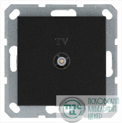 Розетка телевизионная оконечная TV Ф9.5мм механизм антрацит Jasmart G6001B