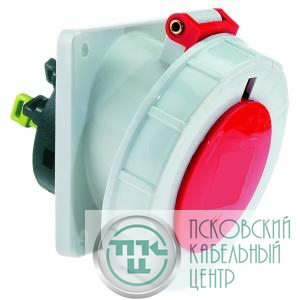 Розетка встраиваемая наклонная 16А 4п 3P+PE 6ч 400В IP67 фланец 100х92 крепление 85х77 Bals 12920