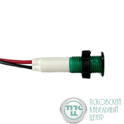Арматура сигнальная 10мм с силиконовым проводом 12В зел. EMAS S100LY1