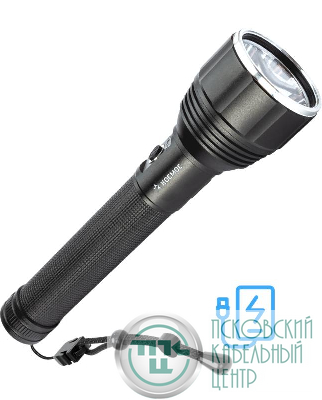 Фонарь аккумуляторный ручной 20Вт LED съемные Li-ion 26650 4000мА.чx2шт=8000мА.ч Power-bank корпус анодир. алюм. индикатор уровня заряда USB-шнур type C ремешок ручной КОСМОС KOC131Lit